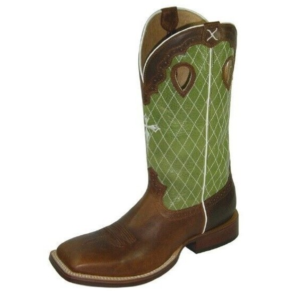 Twisted X Other - Twisted X Mens Peanut Leather Foot/Olive Stock #MRSL 010~ Leather Soles Size 12D